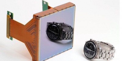 Comparison of a single 10.5k x 10.5k pixel sensor chip with a wristwatch. <i>Credit: STA</i> Comparison of a single 10.5k x 10.5k pixel sensor chip with a wristwatch. <i>Credit: STA</i>