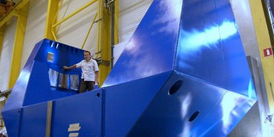 JST250 telescope’s fork in the factory JST250 telescope’s fork in the factory