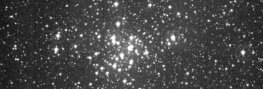 First light image of J-PAS Pathfinder, installed at JST250. This is the raw image, without any correction of astronomical instrumentation systematics. The image shows the open stellar cluster NGC1960 (M36), which lies about 4100 light-years away. Credit: Centro de Estudios de Física del Cosmos de Aragón (CEFCA) First light image of J-PAS Pathfinder, installed at JST250. This is the raw image, without any correction of astronomical instrumentation systematics. The image shows the open stellar cluster NGC1960 (M36), which lies about 4100 light-years away. Credit: Centro de Estudios de Física del Cosmos de Aragón (CEFCA)