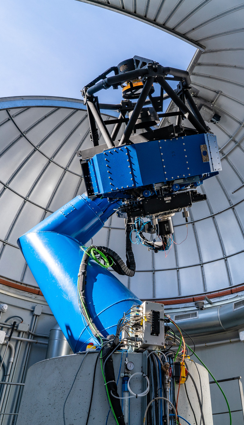 Image of the JAST80 telescope of the Observatorio Astrofísico de Javalambre/CEFCA with which the observations of these projects will be made